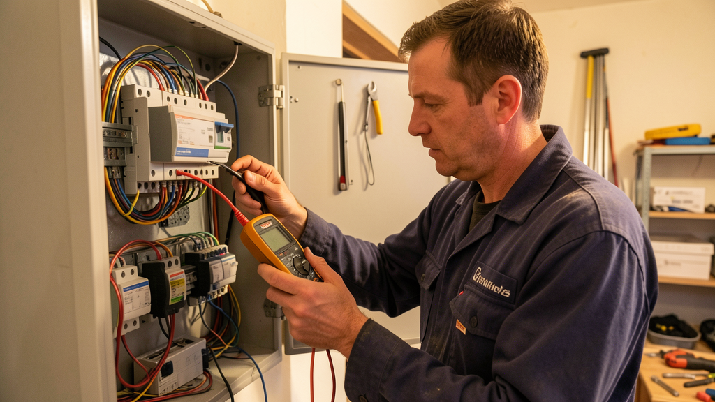 Électricien au travail