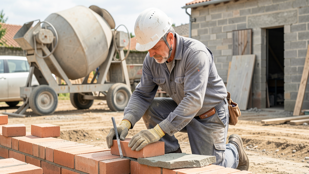 Maçon sur chantier